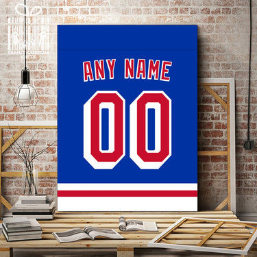 New York Jersey Custom Canvas Print Wall Art for Boy Girl Men Women Hockey Personalized Canvas Art